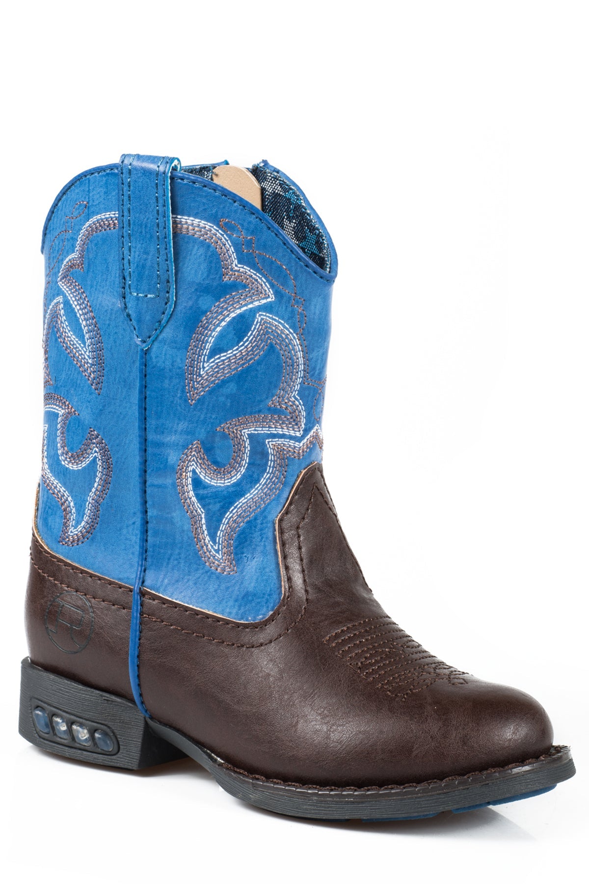 Roper Kids Boots Lightning Blue Brown Light up Boots!