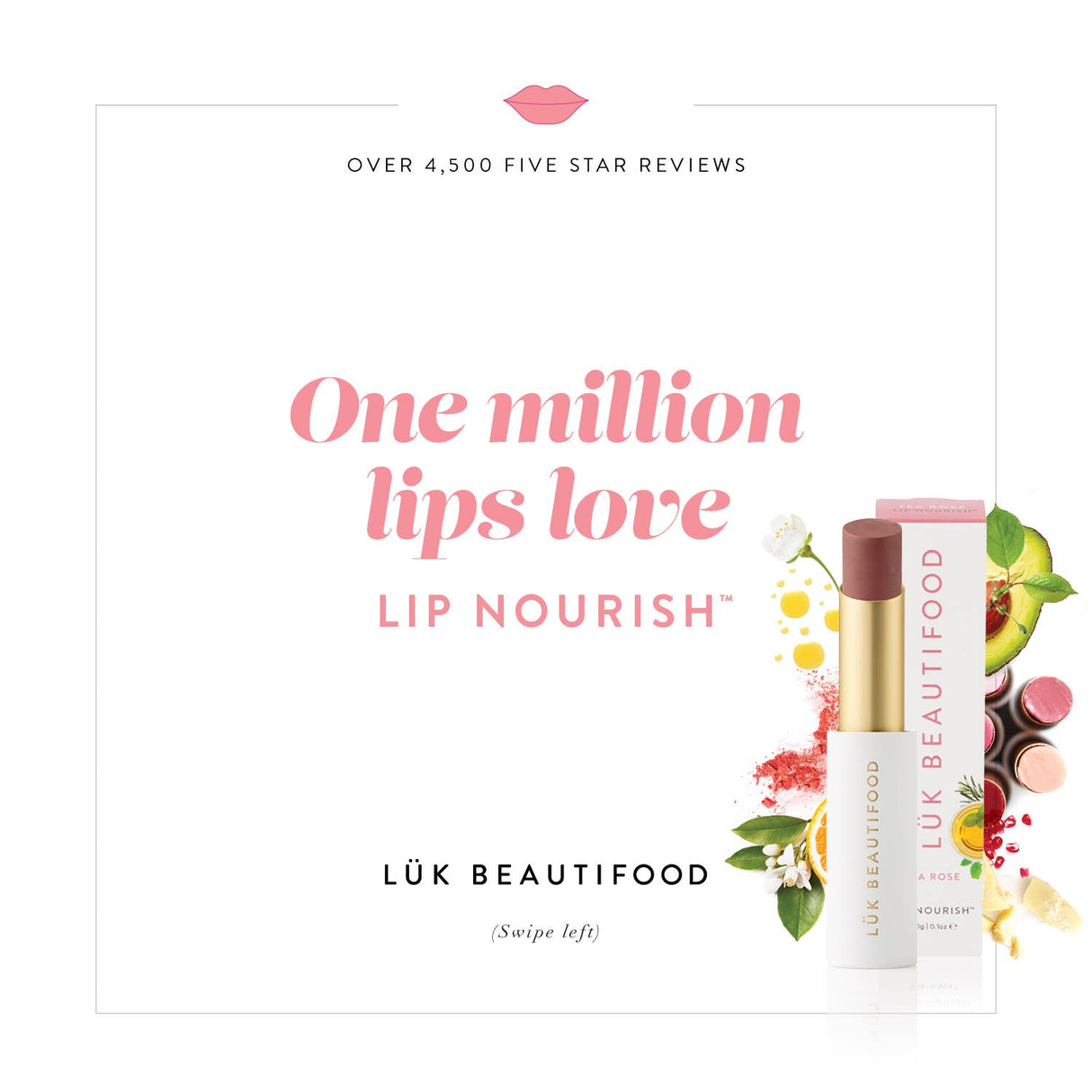 LÜK BEAUTIFOOD Lip Nourish™ Sheer Lipstick - Guava Blush