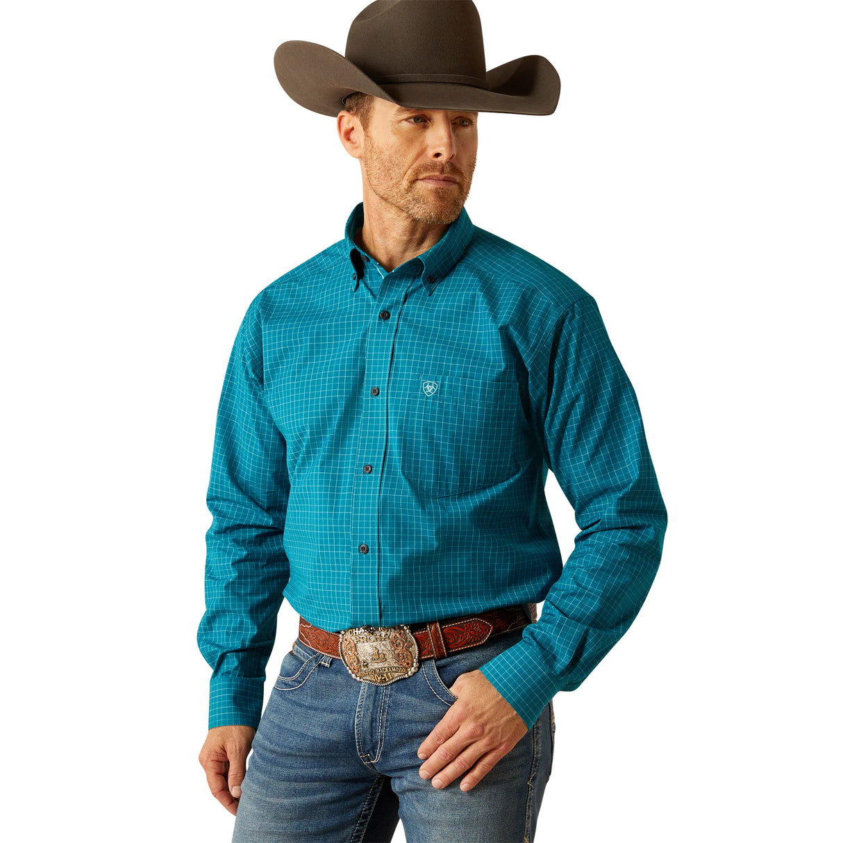 Ariat Mens Pro Series Porter Classic Fit Shirt - Dark Teal - 10053873