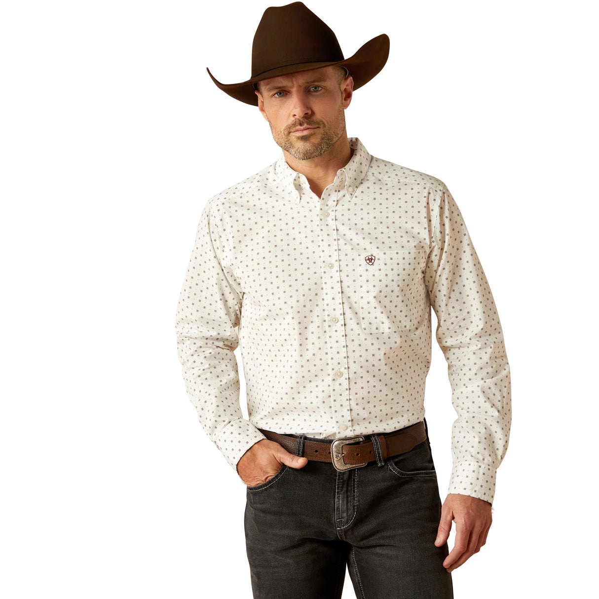 Ariat Mens Pembroke Fitted Shirt - White - 10053918