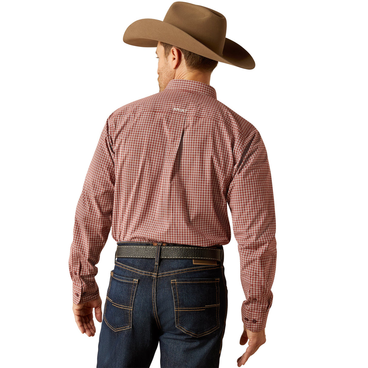 Ariat Mens Pro Series Pedro Fitted Shirt - Burgundy - 10053920