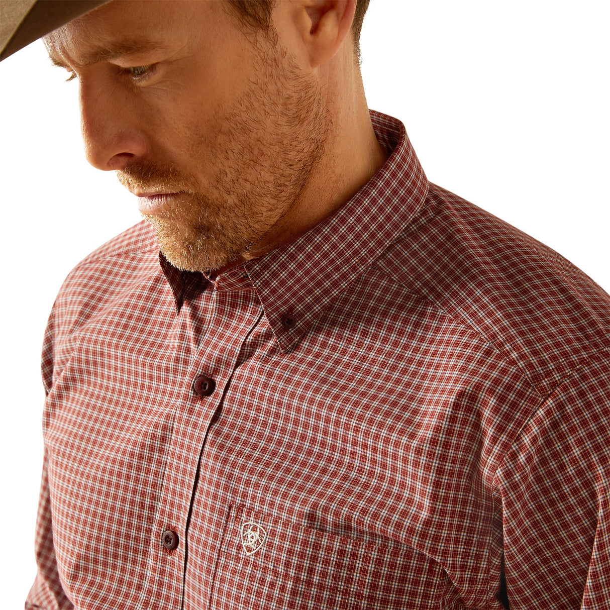 Ariat Mens Pro Series Pedro Fitted Shirt - Burgundy - 10053920