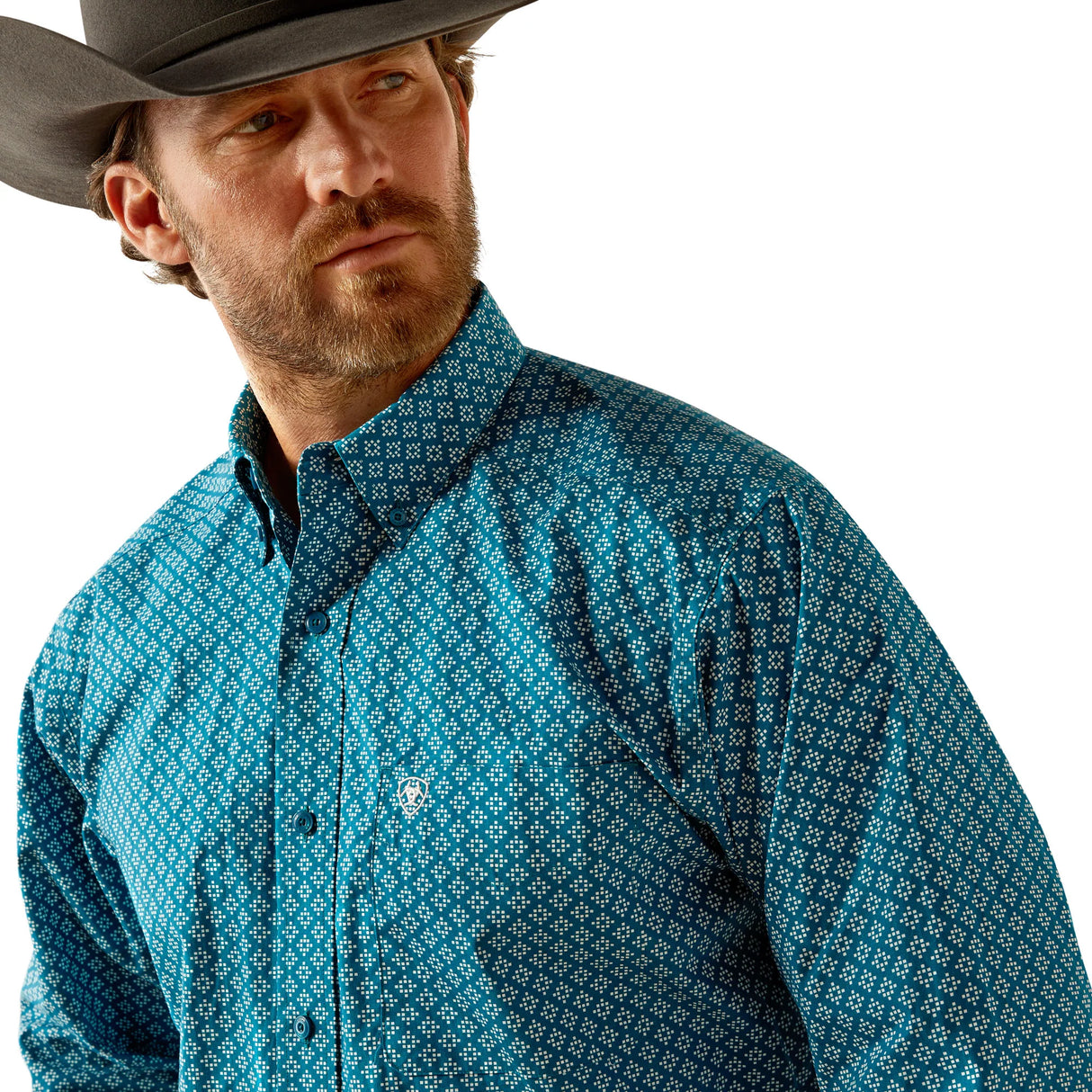 Ariat Mens Petey Classic Fit Shirt - Dark Teal - 10053923