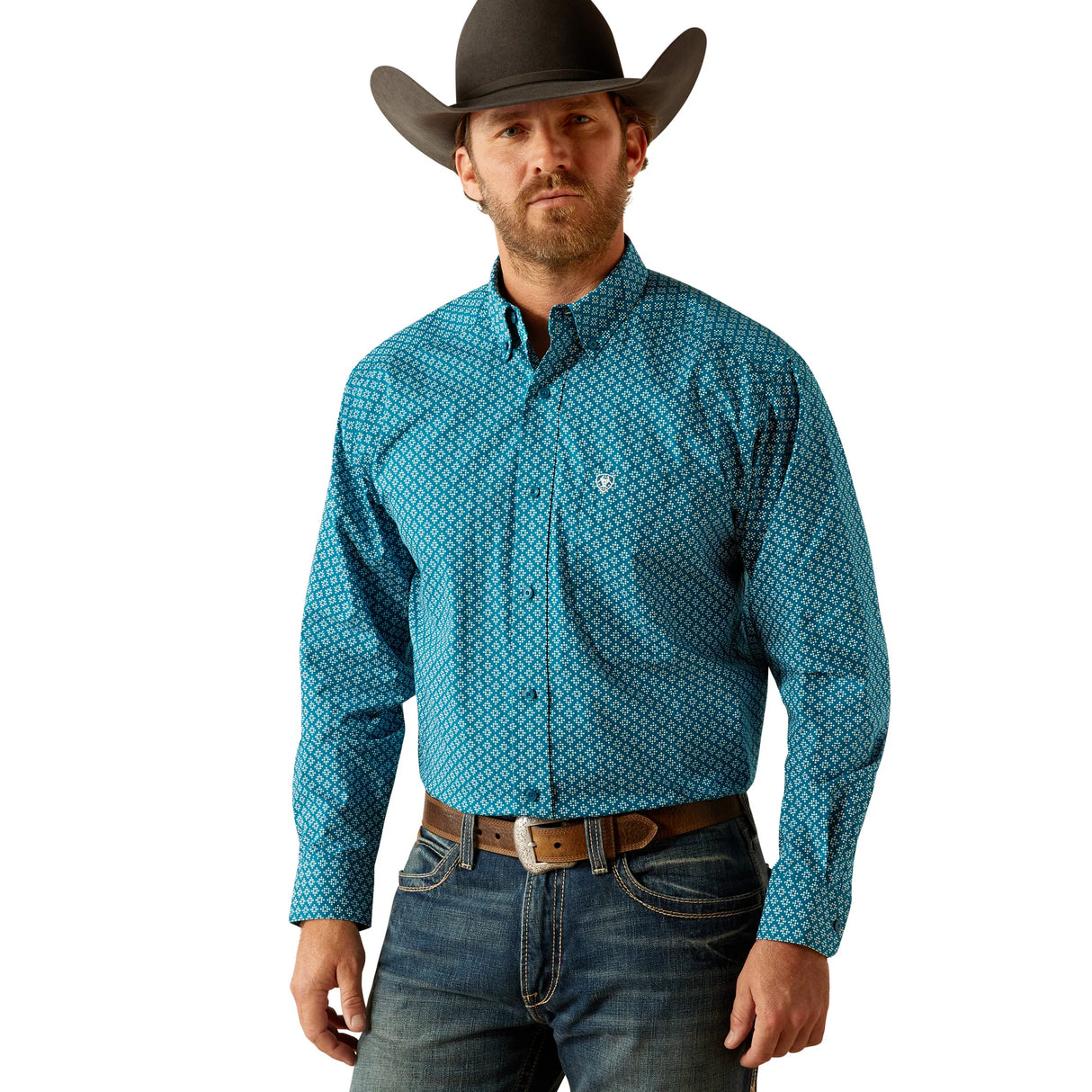 Ariat Mens Petey Classic Fit Shirt - Dark Teal - 10053923