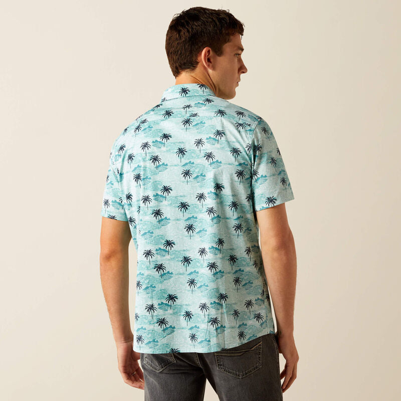 Ariat Mens Maverick Modern Fit Short Sleeve Shirt - Turquoise