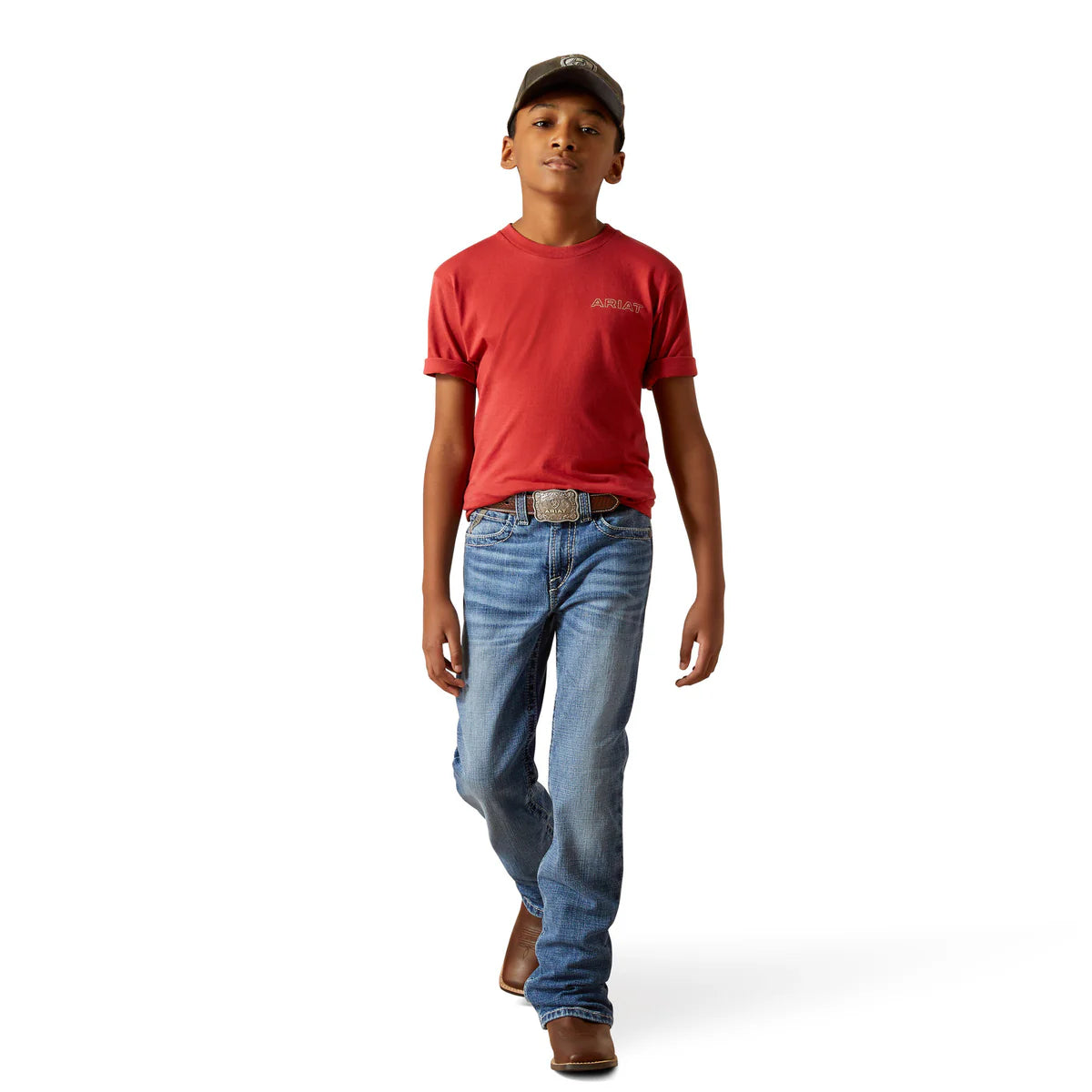 Ariat Boys Patriot Buffalo Coin T-Shirt - Brick Red - 10062407