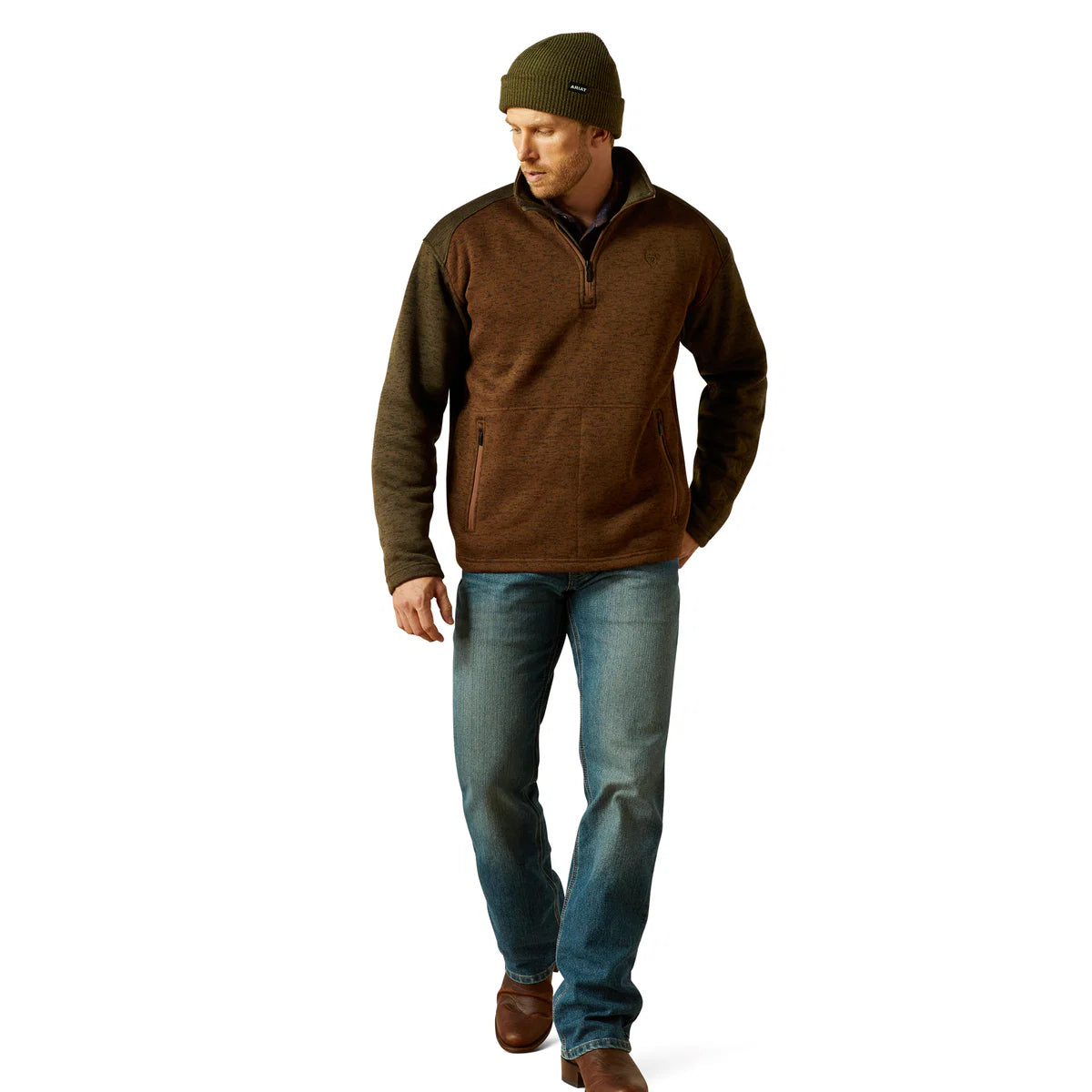 Ariat Mens Caldwell Logo 1/4 Zip Sweater