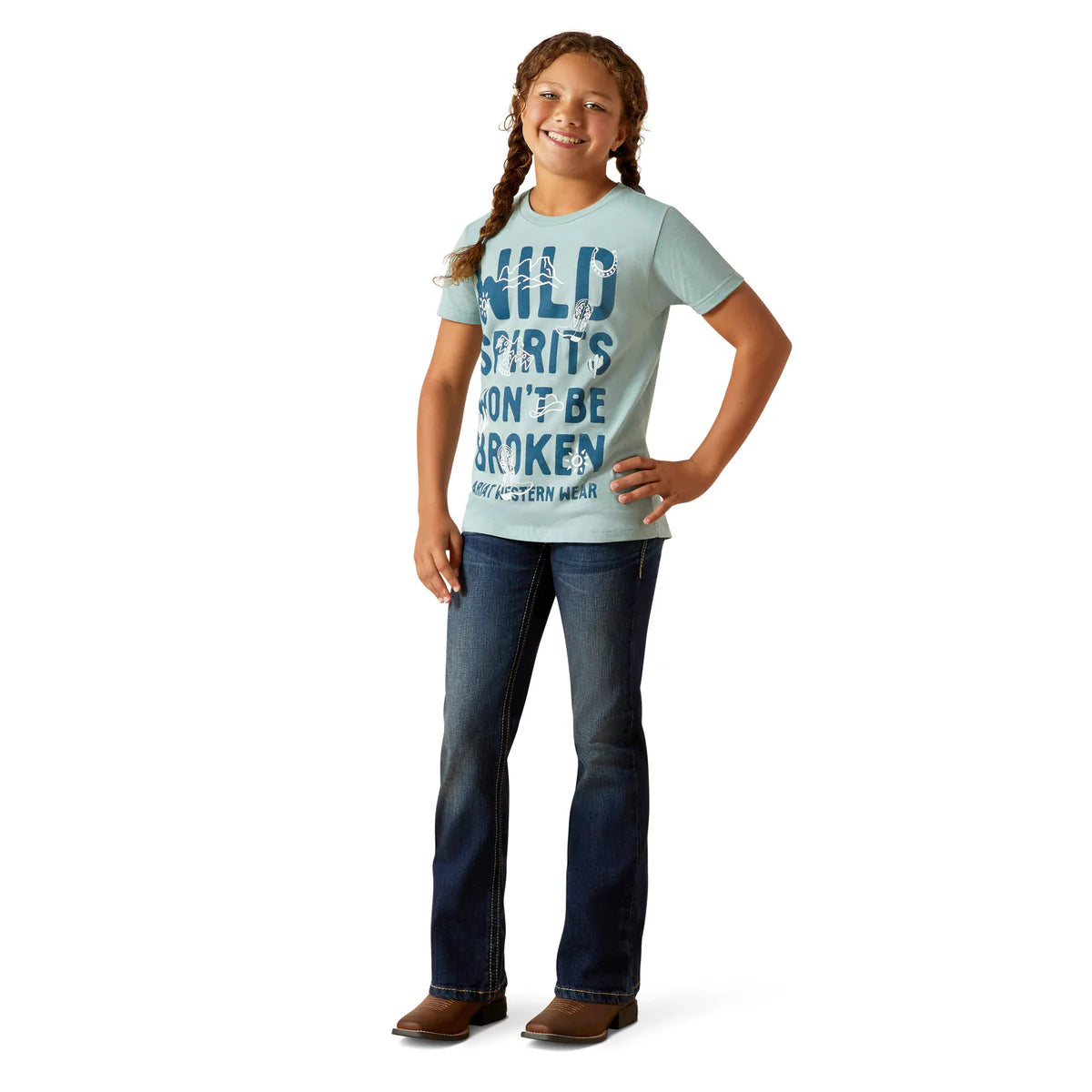 Ariat Girls Wild Spirits T-Shirt - Rivergreen - 10062897