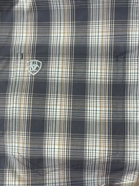 Ariat Mens Pro Series Priest Fitted Long Sleeve Shirt - Ombre Blue Plaid