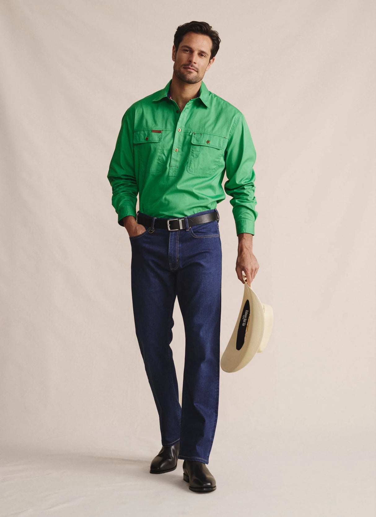 S.Kidman Men's Brockman Half Button Work Shirt - 1SHM00131