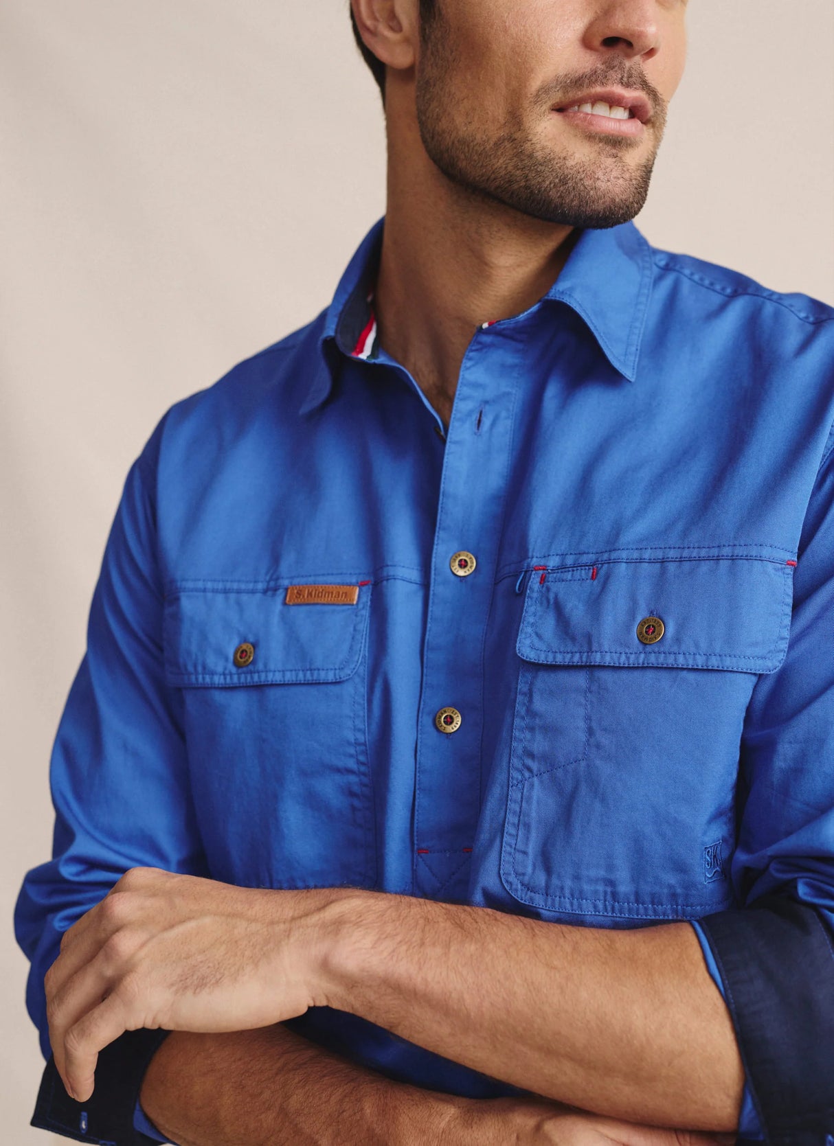 S.Kidman Men's Brockman Half Button Work Shirt - 1SHM00131