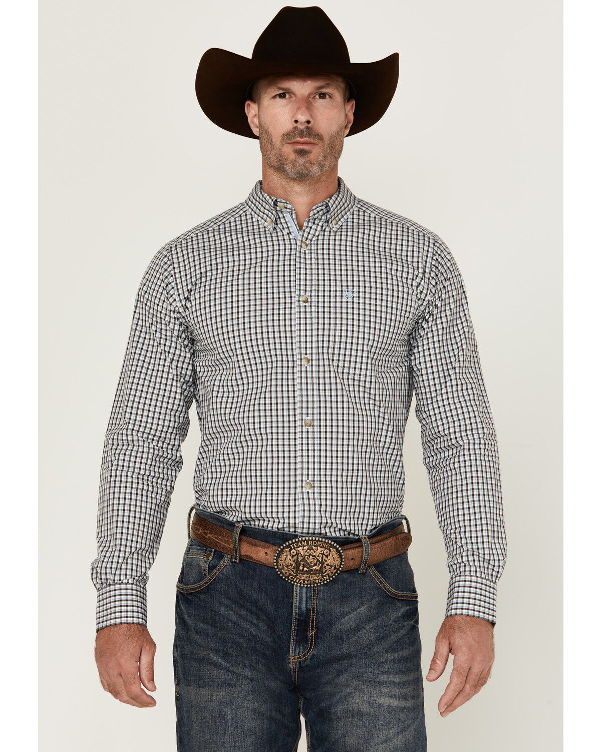 Ariat Men's Pro Series Creek Fitted Shirt - Light Blue - 10054083