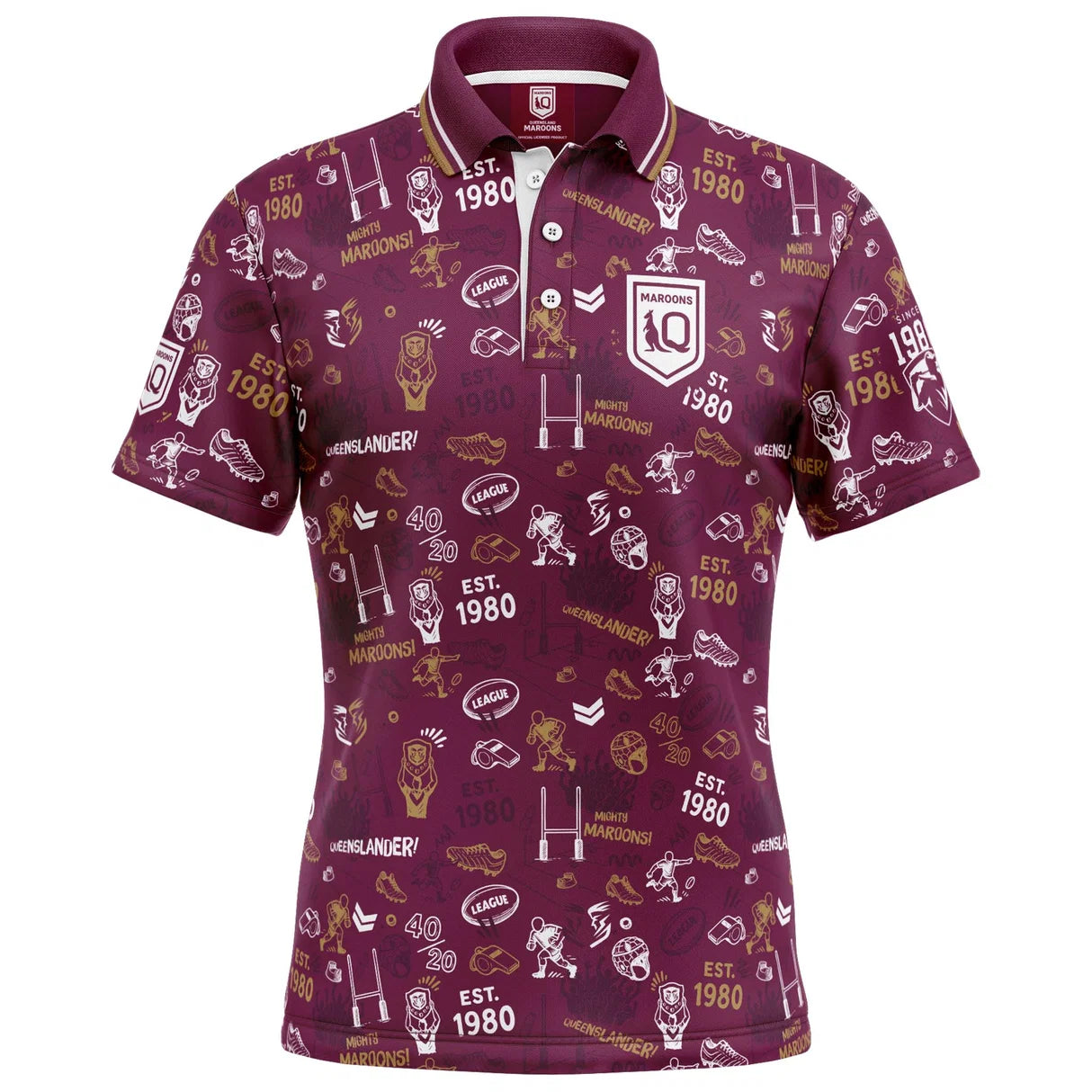 QLD Maroons Scrambler Golf Polo