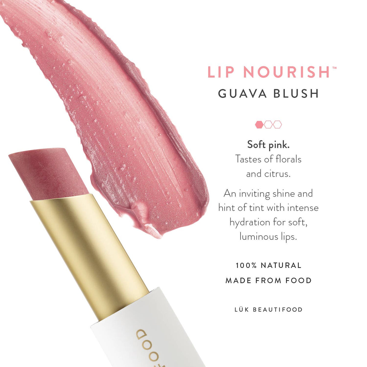 LÜK BEAUTIFOOD Lip Nourish™ Sheer Lipstick - Guava Blush