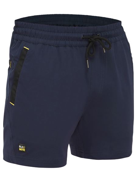 Bisley Mens FLX & MOVE 4 way stretch elastic waist shorts