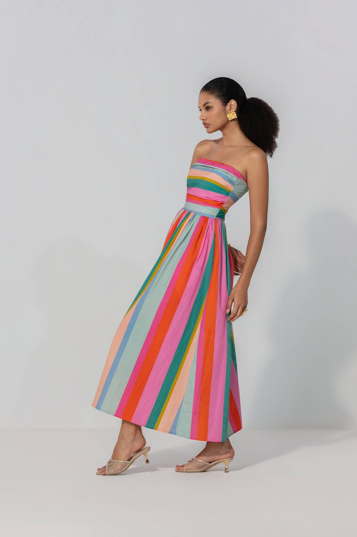 thr3letter - Painted Stripe Maxi Dress