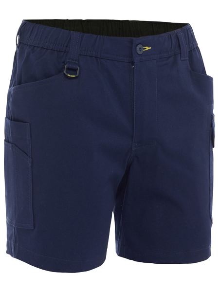 Bisley Mens stretch cotton elastic waist cargo short