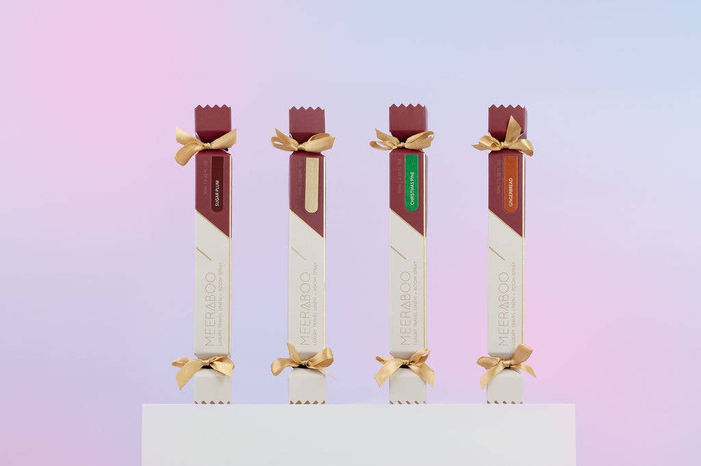 Meeraboo Christmas Bon Bon | Luxury Travel Linen + Room Spray