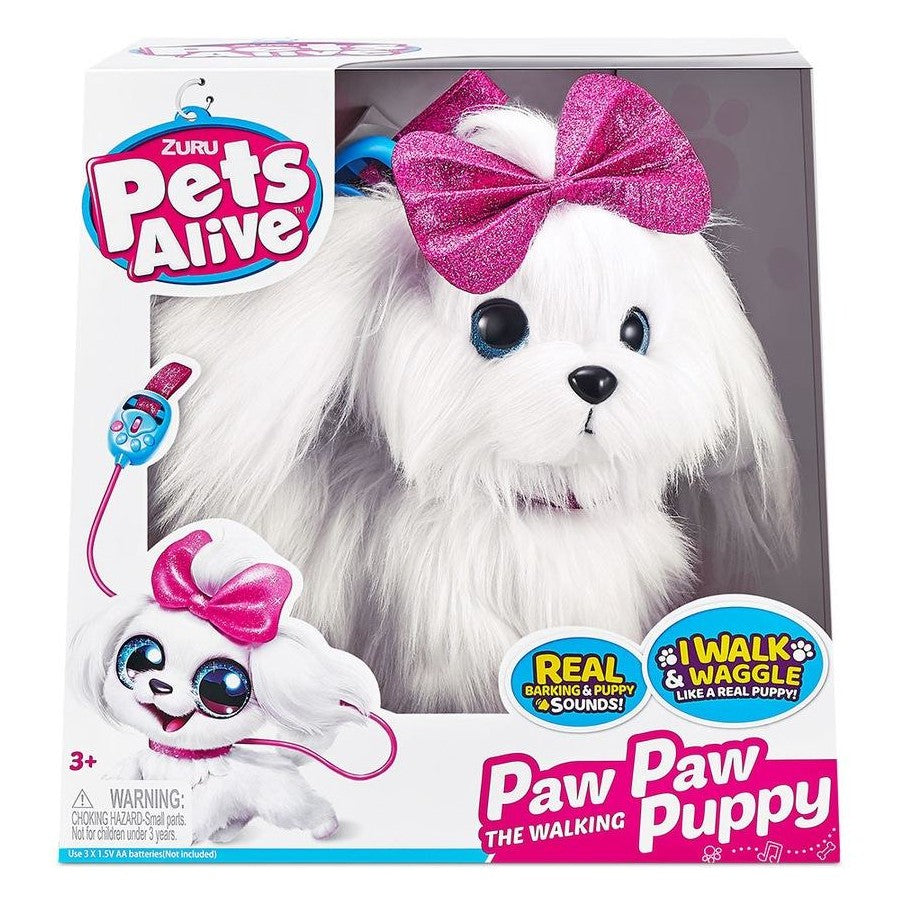 Zuru Pet's Alive Paw Paw 25cm Walking Puppy/Dog Soft Kids/Children Toy 3y+