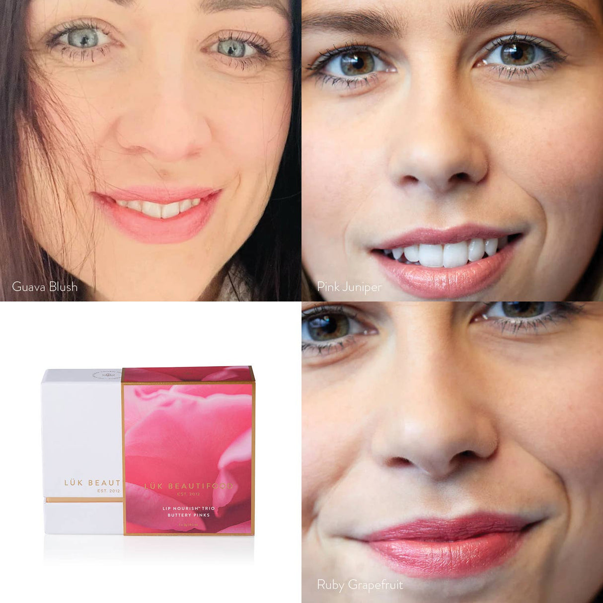 Lux Beautifood Lip Nourish Trio Buttery Pinks