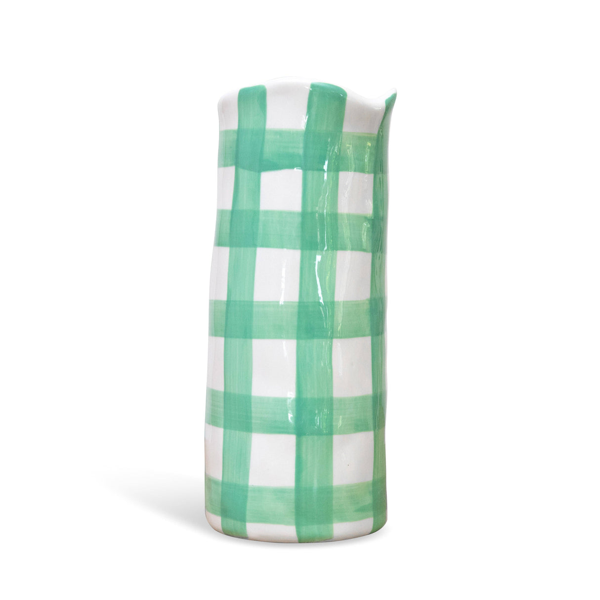 Noss and Co - Medium Vase - Mint Gingham