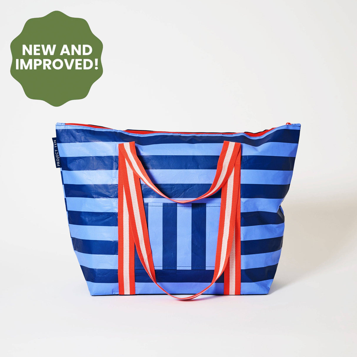 Project Ten Pty Ltd - Zip Medium Tote – Blue Stripe