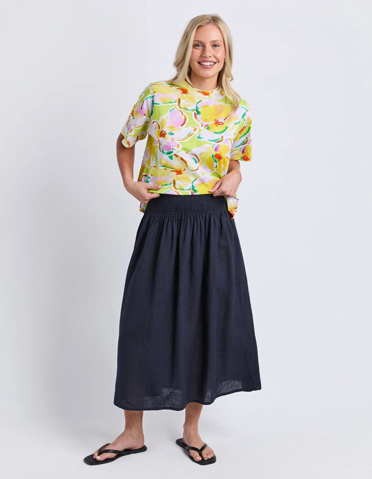 Elm Ladies Flair Shirred Skirt