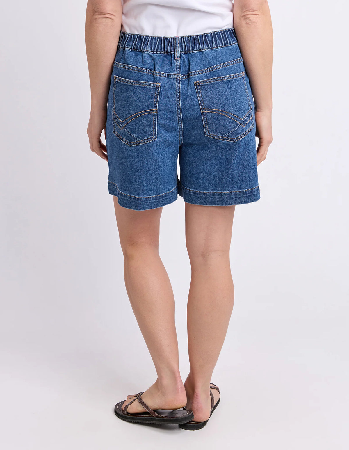 Elm Ladies Birdie Denim Short Mid Blue Wash
