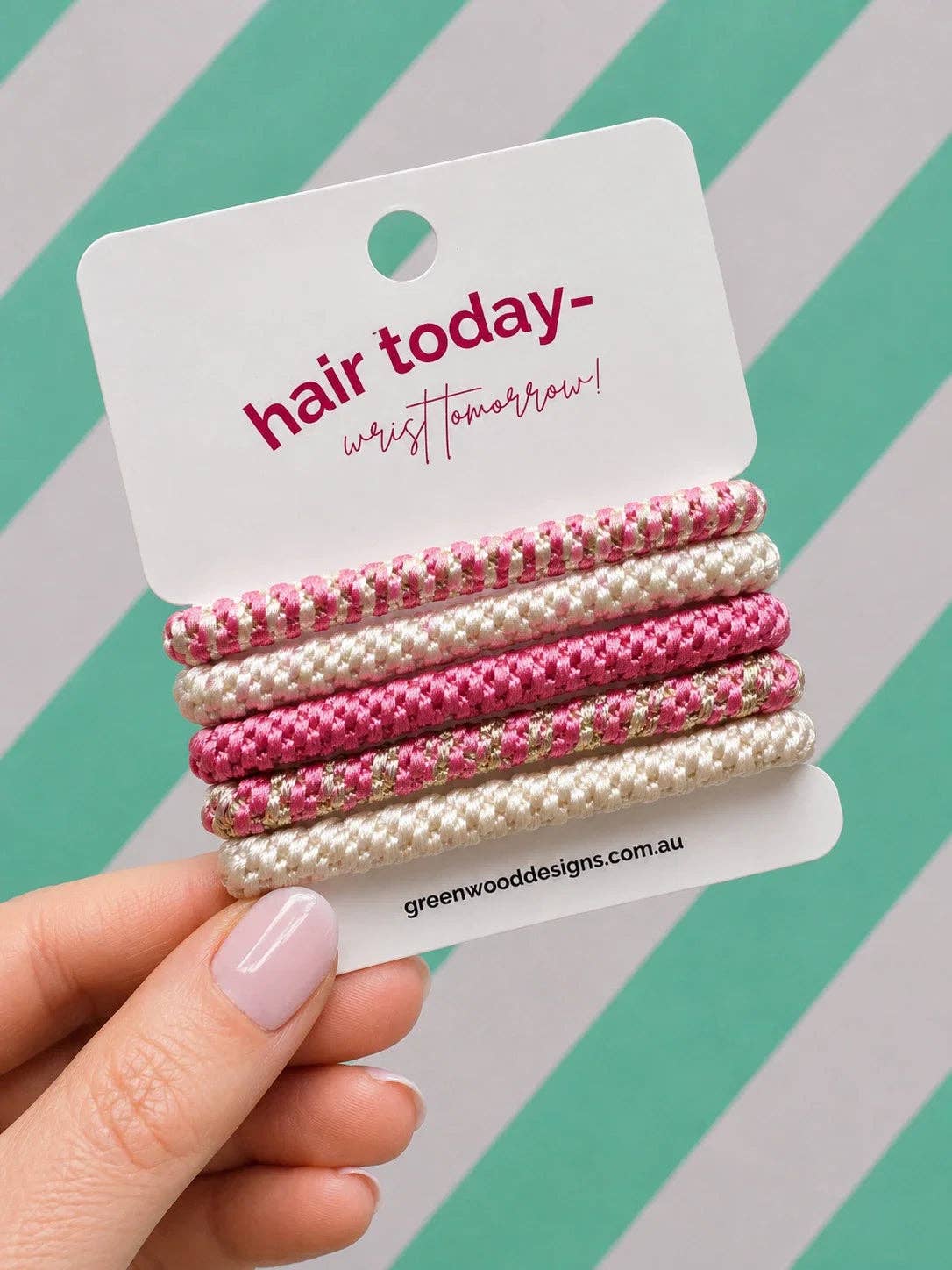 Greenwood Designs - Hair Elastics Pack - Strawberries & Cream