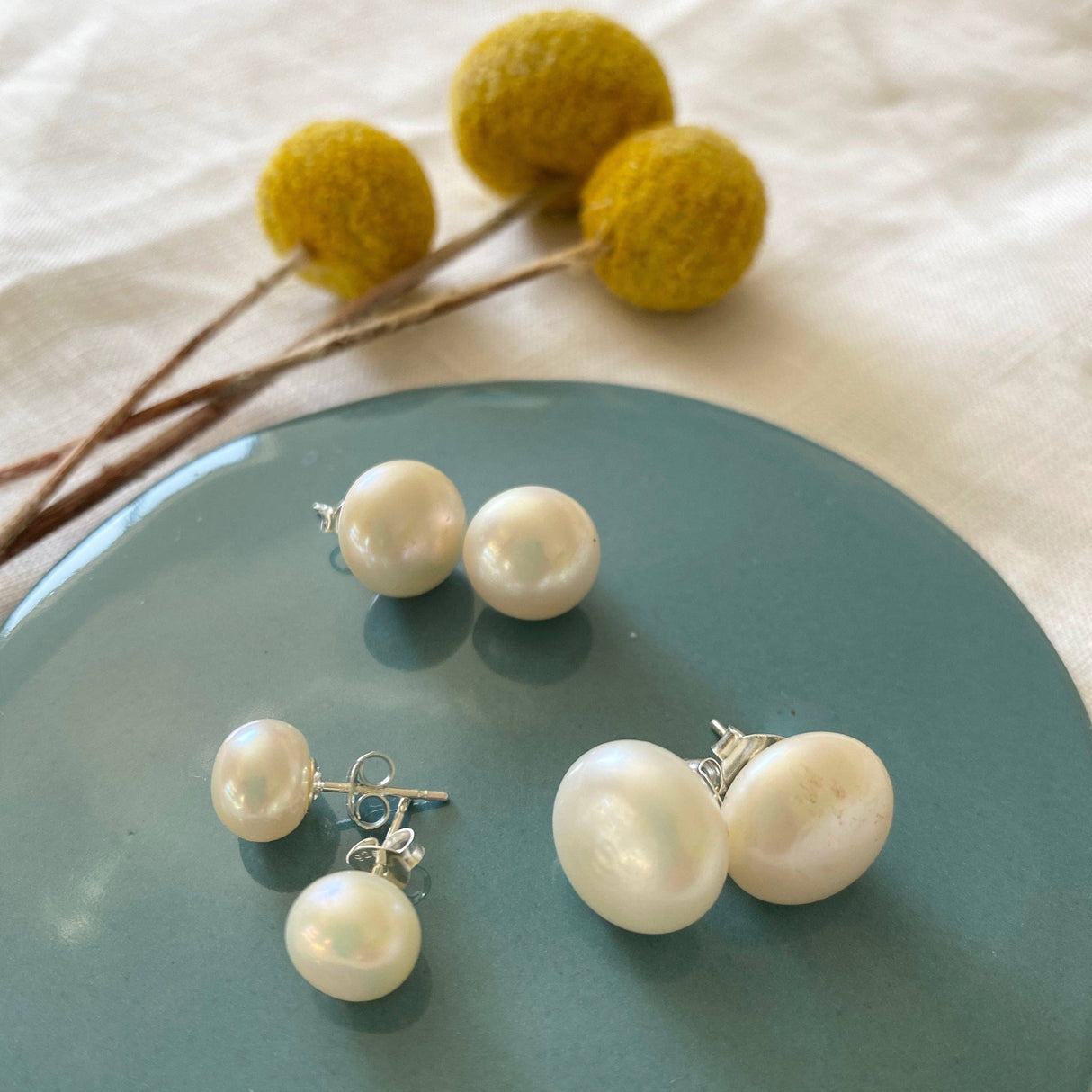 Greenwood Designs Sterling Silver Freshwater Pearl Stud Earrings