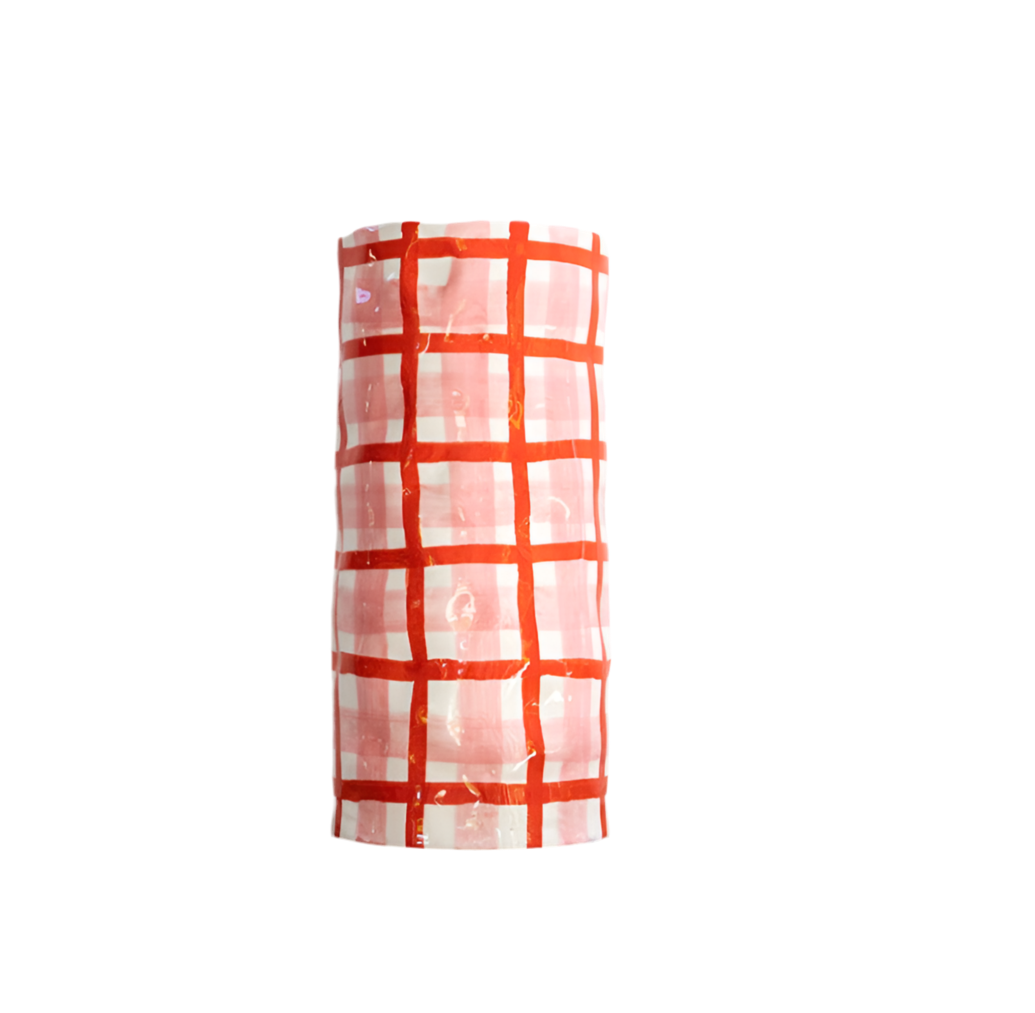 Noss and Co - NEW - Medium Vase - Red & Pink Gingham