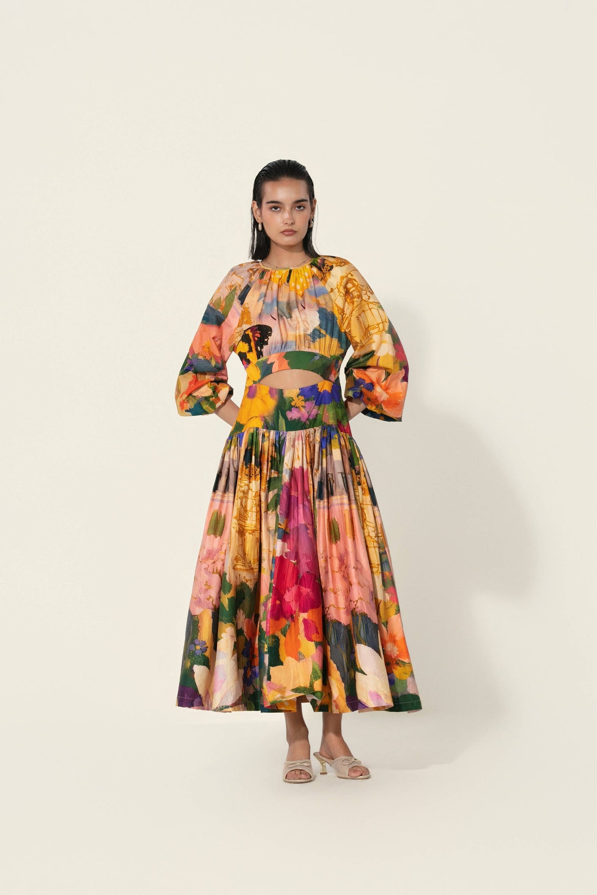thr3letter - Jeanne Cutout Gathered Dress