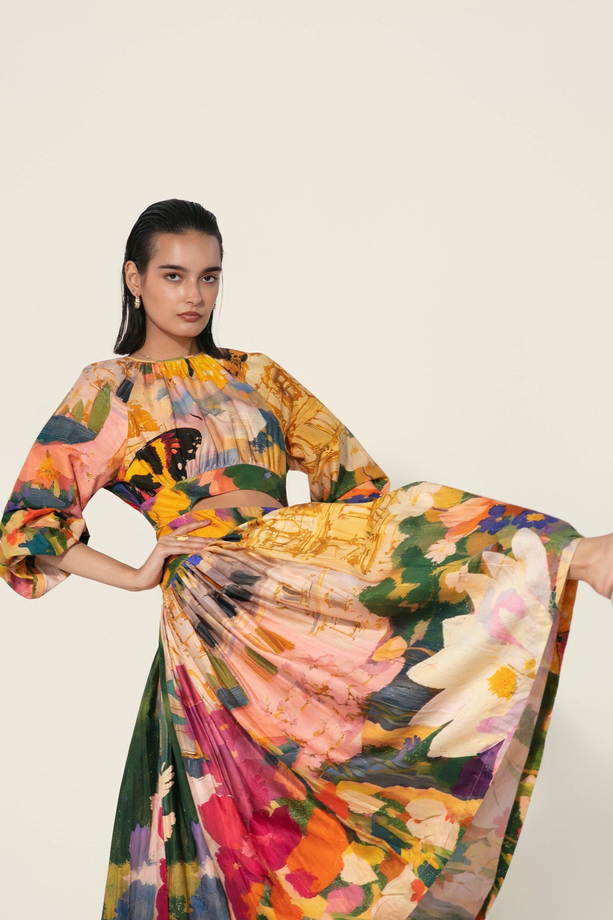 thr3letter - Jeanne Cutout Gathered Dress