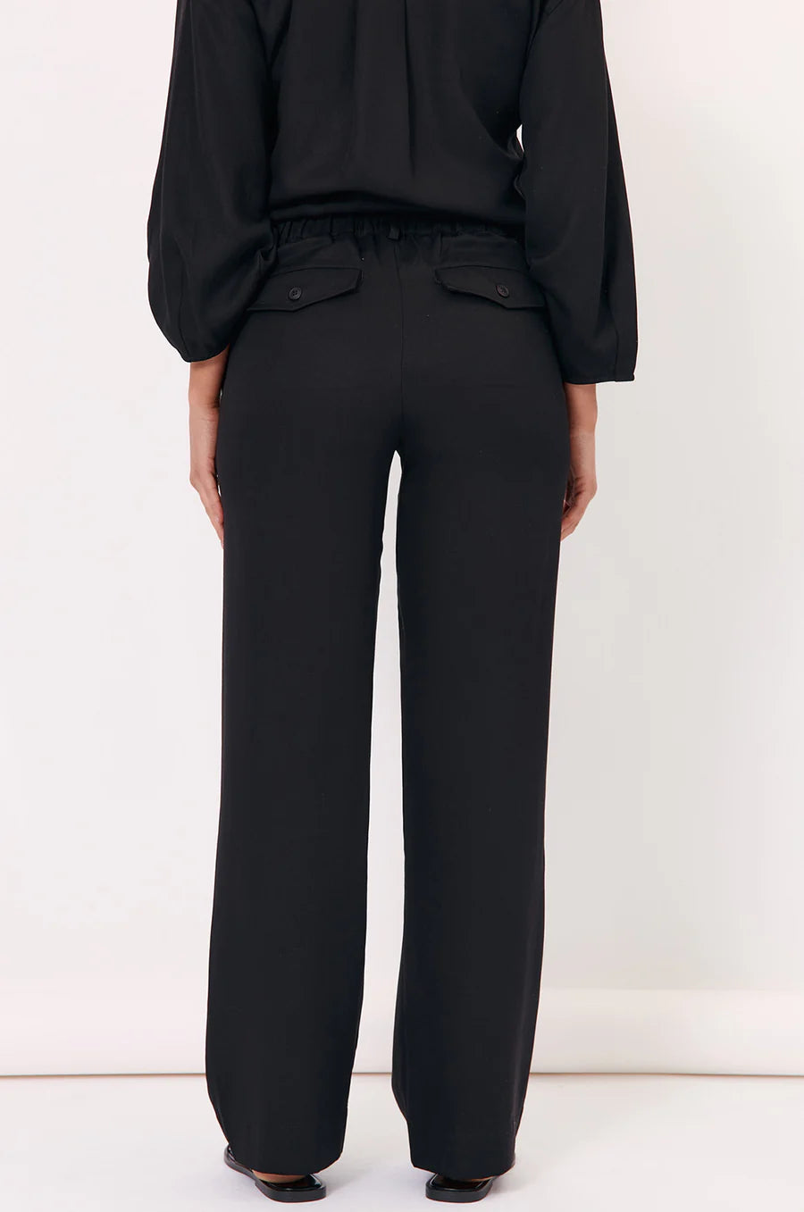 Adorne Ladies Ava Wide Leg Pants - Black