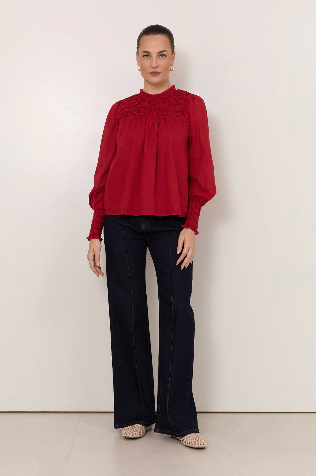 Adorne Valentina Shirred Top