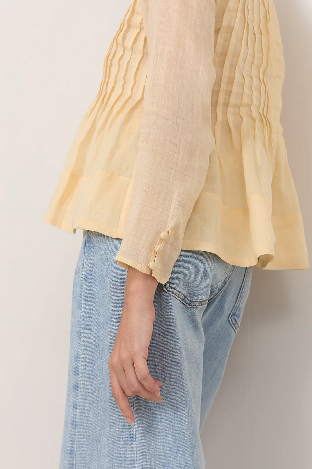 Adorne Ladies Camille Long Sleeve Pleated Top