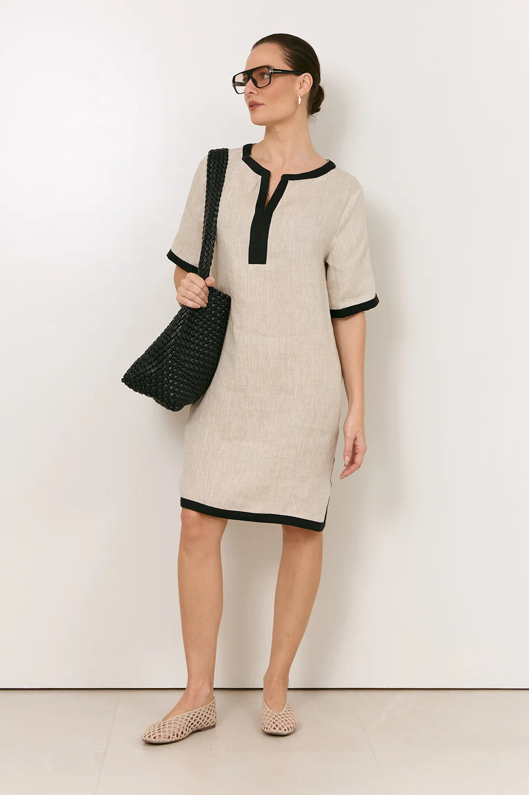 Adorne Ladies Sara Linen Short Dress