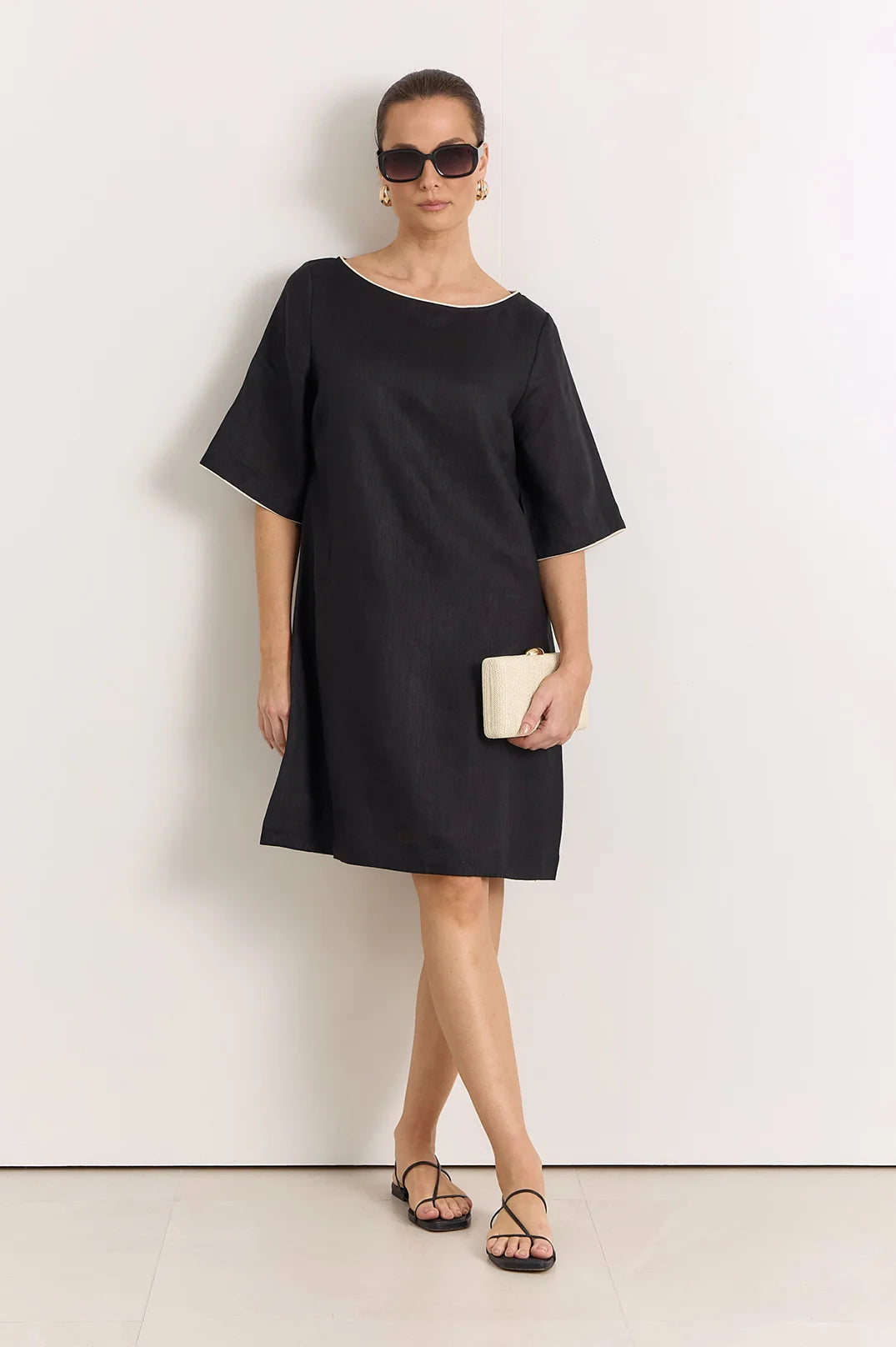 Adorne Ladies Clara Linen Short Dress