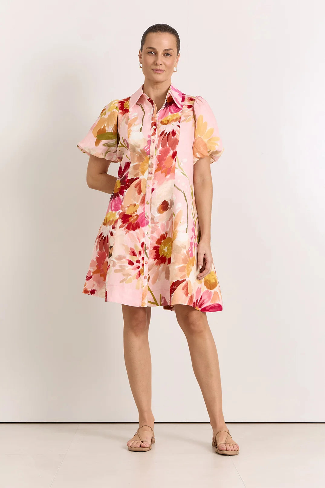 Adorne Ladies Amalie Linen Short Dress