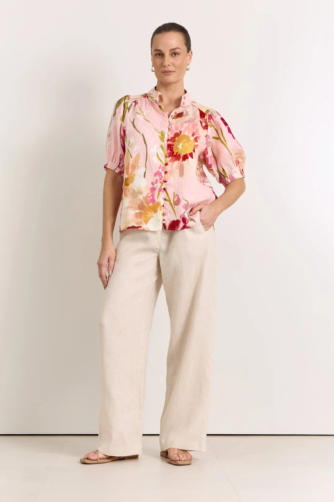 Adorne Ladies Lilian Linen Top