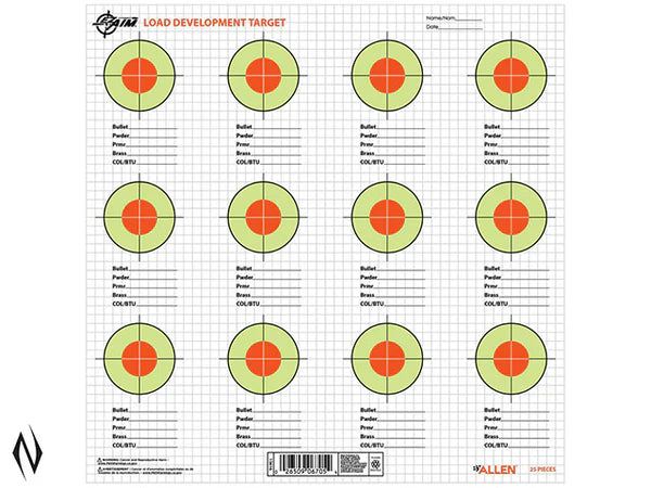 Allen EZ Aim Load Development Paper Targets