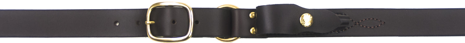 Boss Cocky Brown leather belt with  clip pouch 35mm