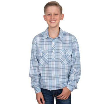 Just Country Boys Brayden Shirt - Light Blue Plaid - BWLS2528