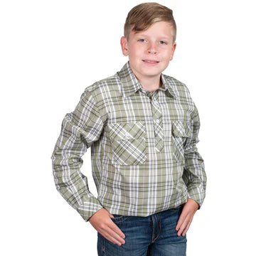Just Country Boys Brayden Shirt - Olive Plaid