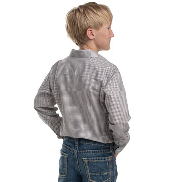 Just Country Boys Brayden Shirt - Grey & White Mini Check