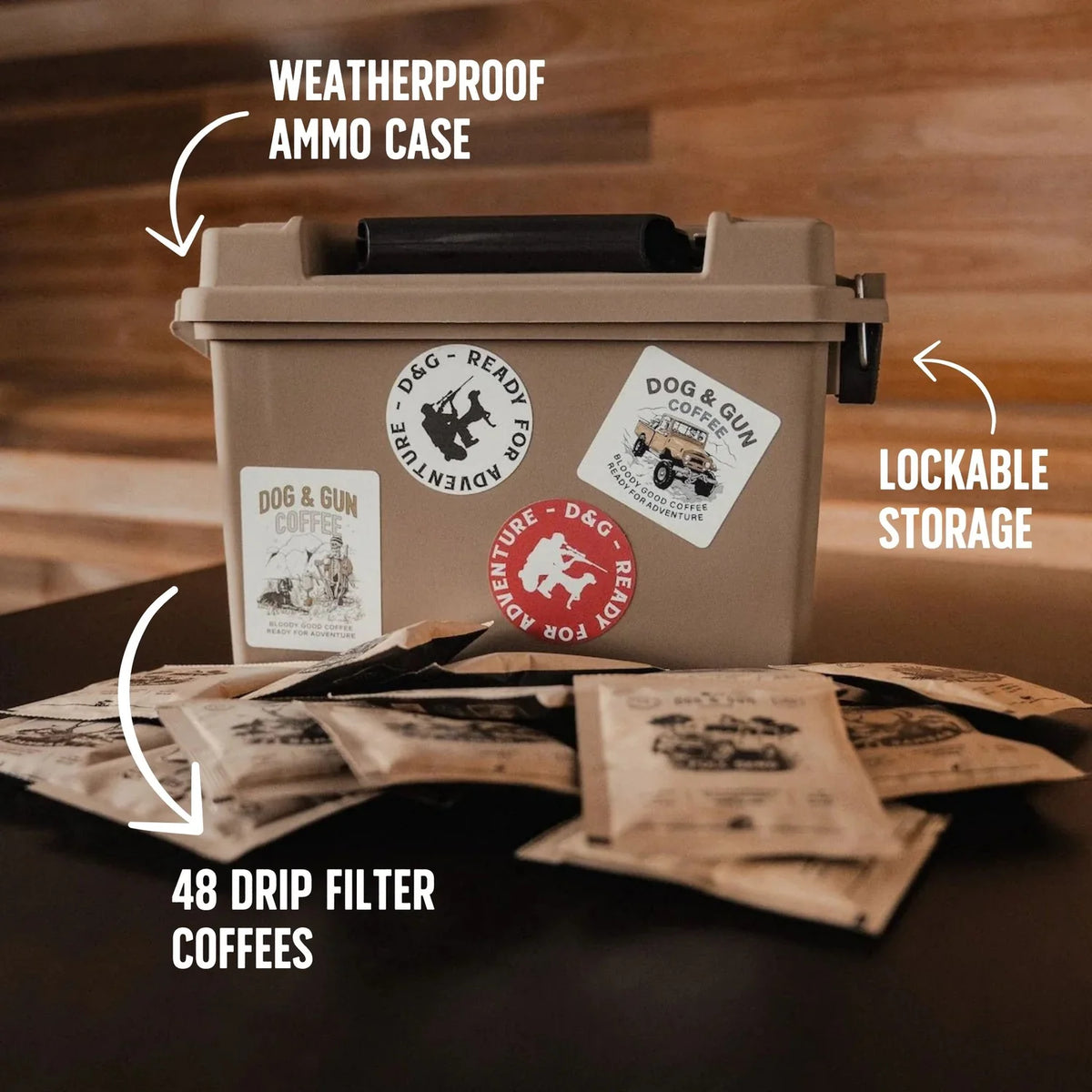 Dog & Gun Reload Pack - Ammo Case with 48 Drip Coffee Filters