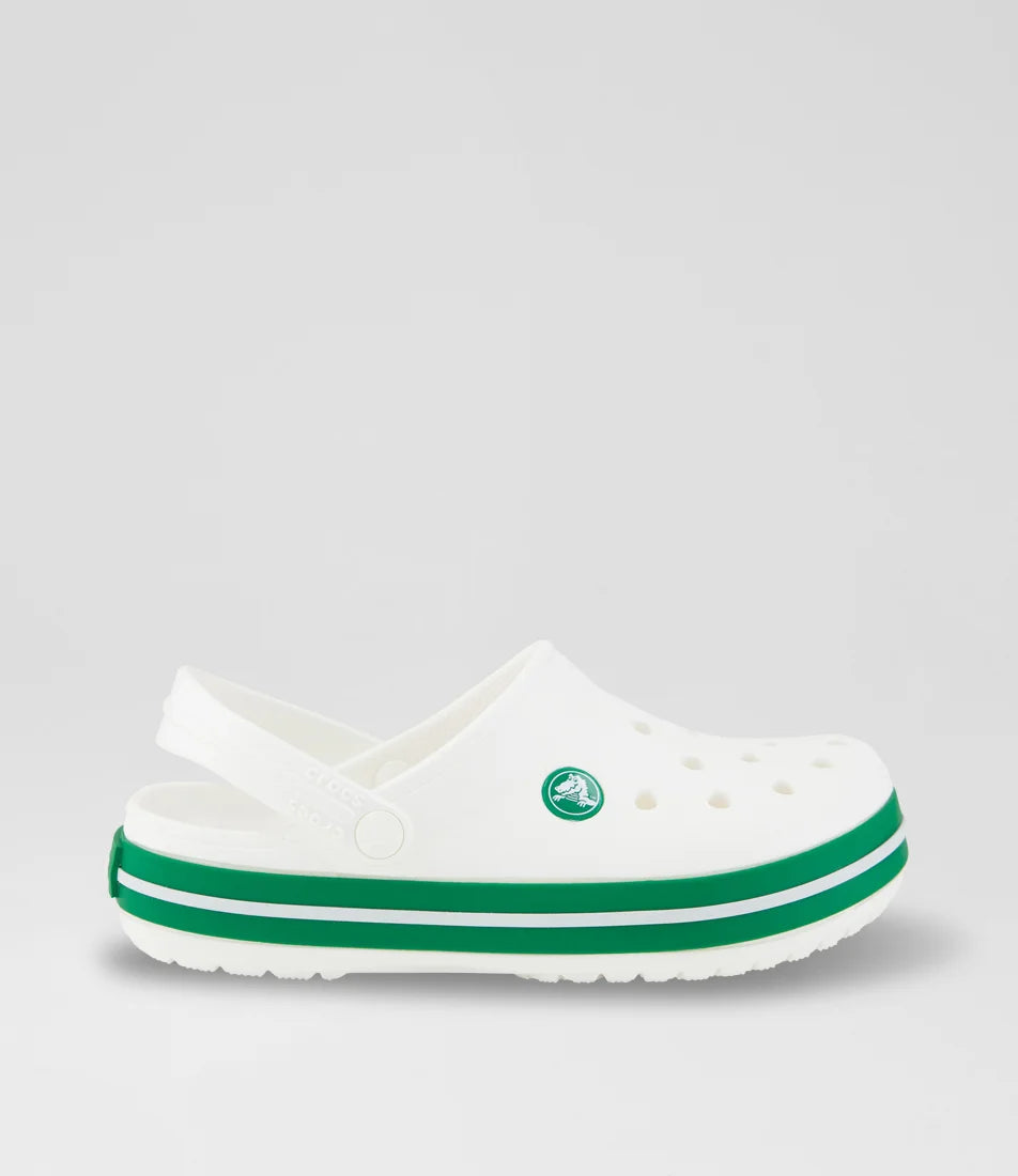 Crocs Toddler & Kids Crocband Clog - White With Green Band