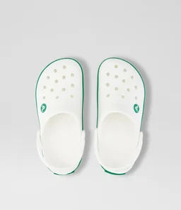 Crocs Toddler & Kids Crocband Clog - White With Green Band
