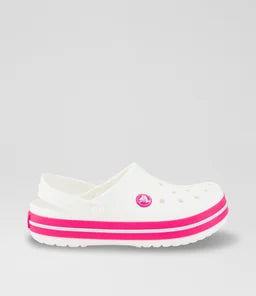 Crocs Toddler & Kids Crocband Clog - White With Pink Band
