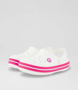 Crocs Toddler & Kids Crocband Clog - White With Pink Band